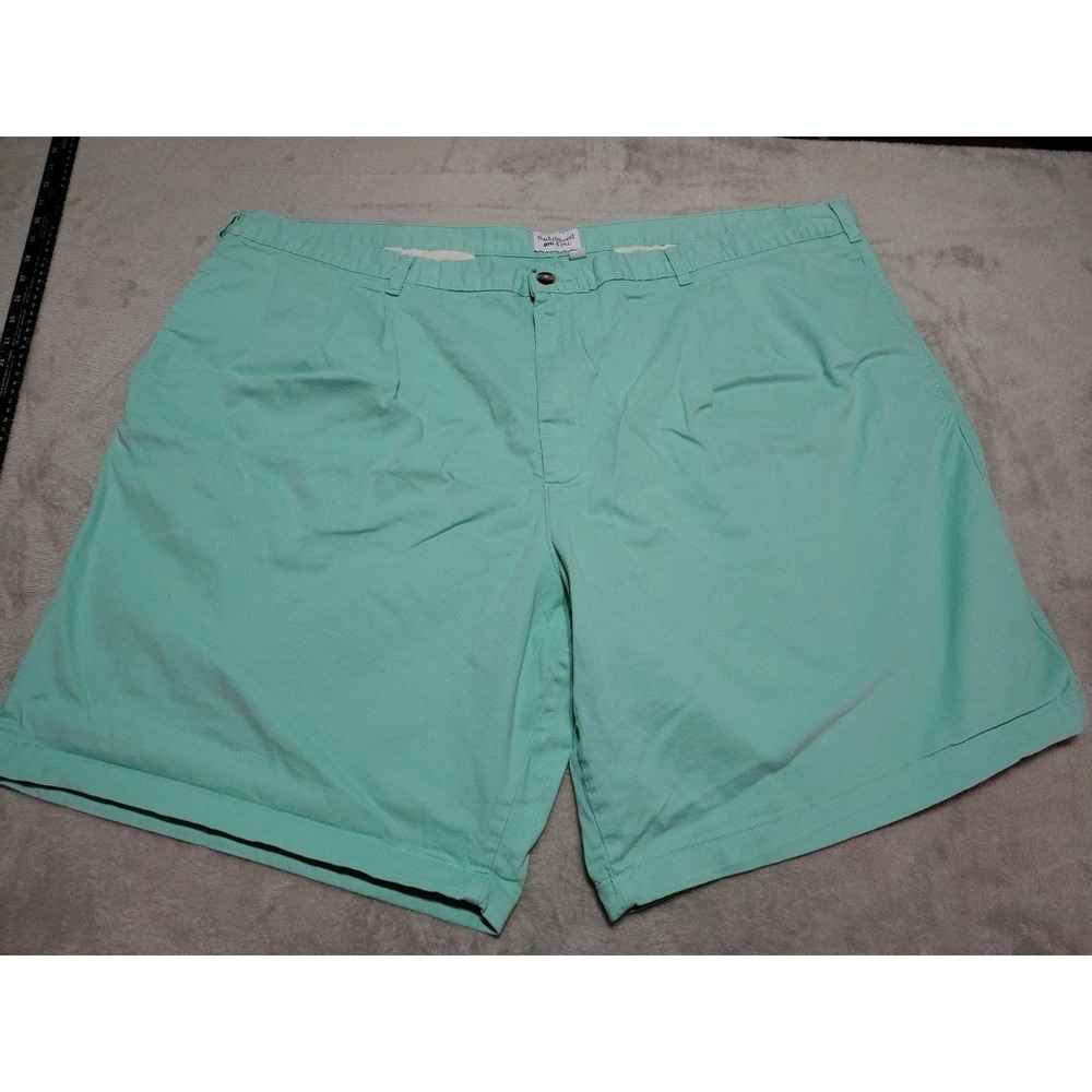 Saddlebred Khaki Shorts Men 52/10 Green Big & Tall Beach Outdoor Summer Stretch